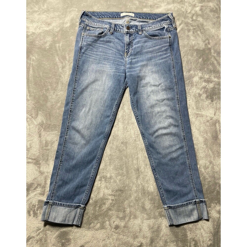 Abercrombie & Fitch Jeans Women 6/28 Blue Distressed Cropped Denim